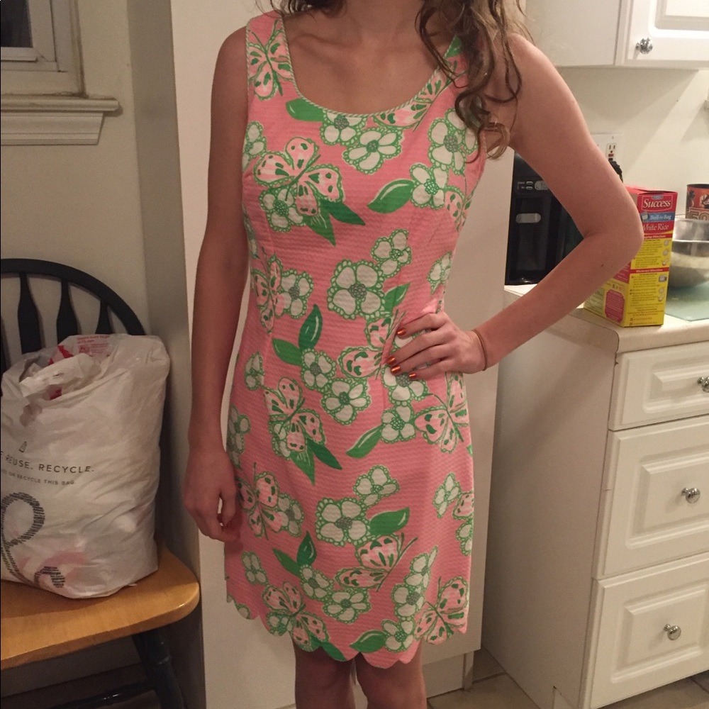 Lilly Pulitzer dress with scalloped hemline
